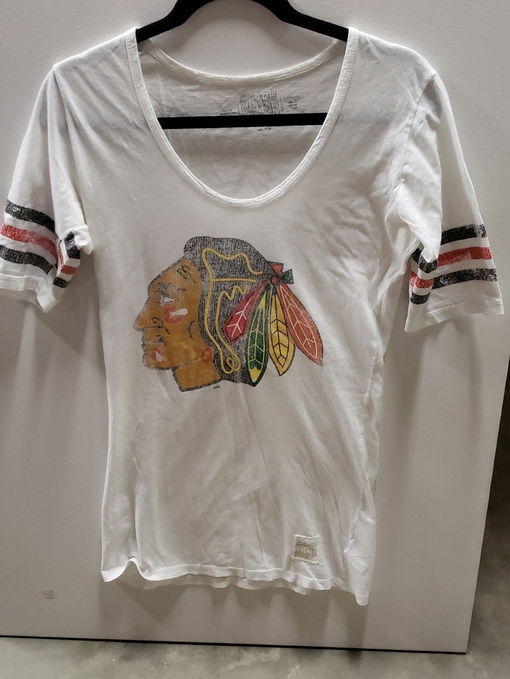 Original Retro Brand White Short Sleeve Tee with Multicolor Native Head Graphic